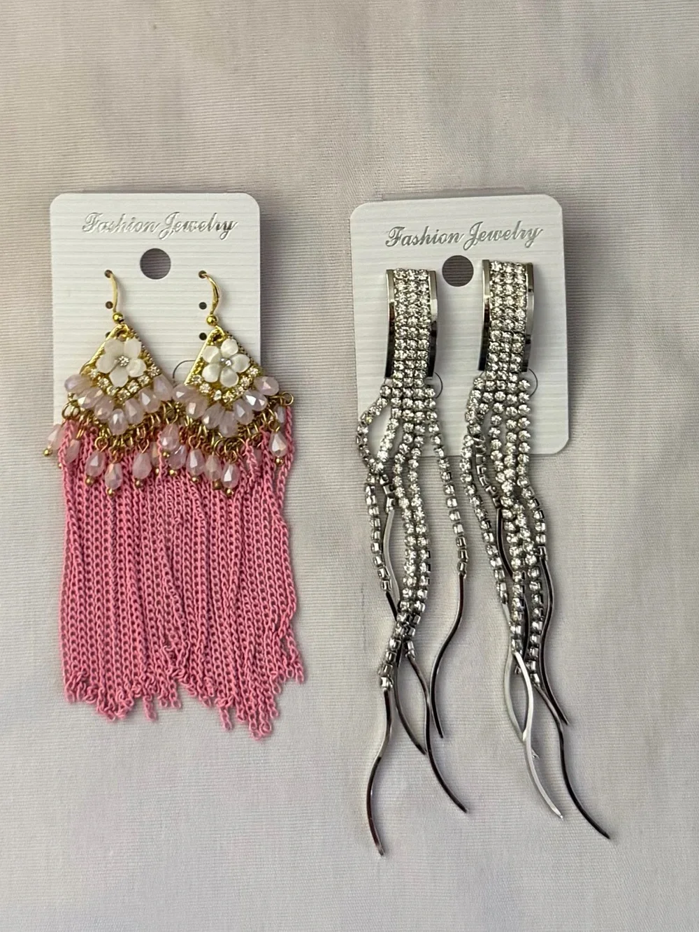 Glam Rhinestone Tassel Statement Earrings $15 Each New